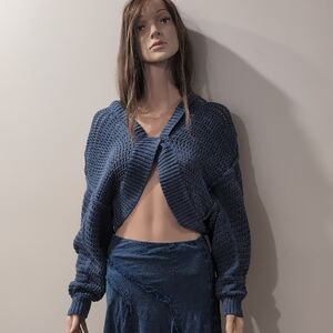 Women's Blue Knit Cardigan